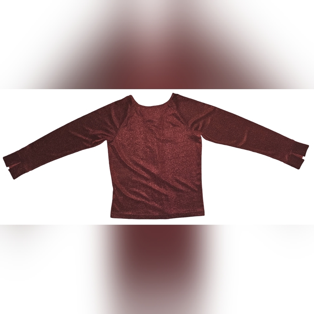 Harley-Davidson Womens Y2K Red Shimmer Button Front Slit Top Made USA Sz M - Picture 15 of 16